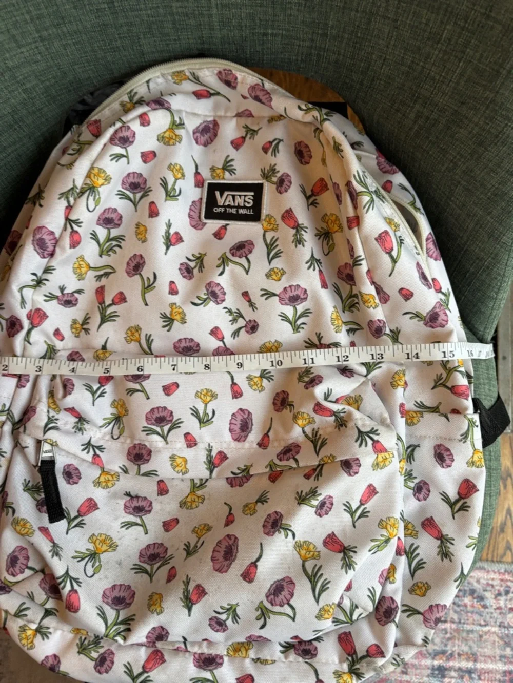 Vans White Floral Backpack Pink & Yellow kids school travel Womens colorful GUC